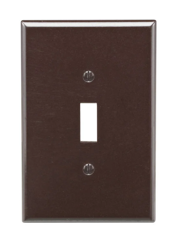 modern porcelain plates for upscale dinners-Leviton Brown 1 gang Thermoset Plastic Toggle Wall Plate 1 pk