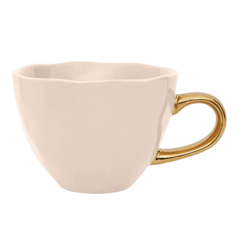 high-quality ceramic coffee mugs for gifts-Good Morning cup Cappuccino / Tea Ø11 cm - Old Pink