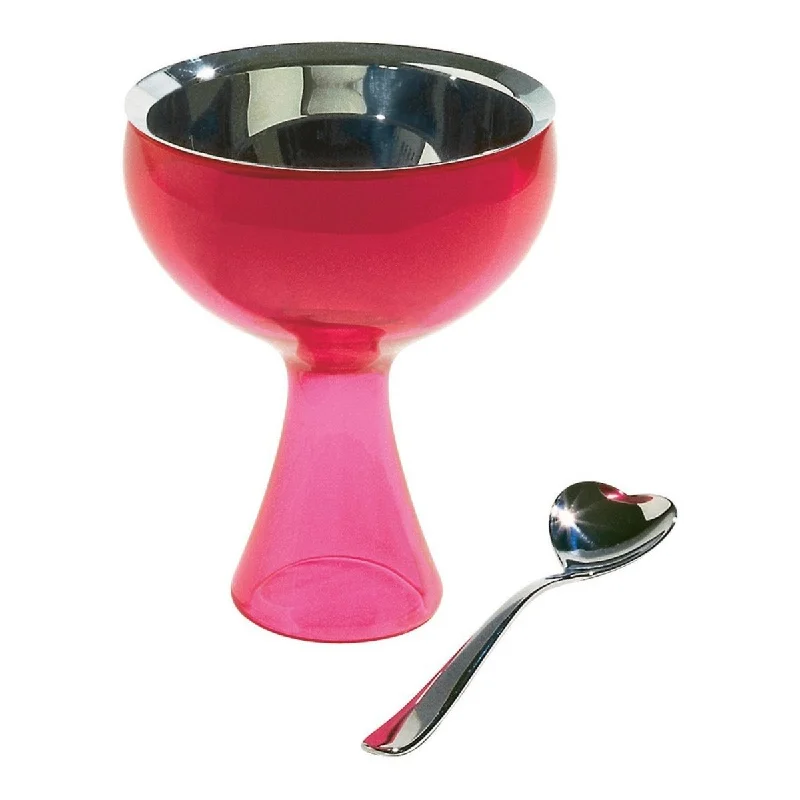 high-end dinnerware for holiday hosting-Alessi Big Love Bowl & Spoon Fuchsia