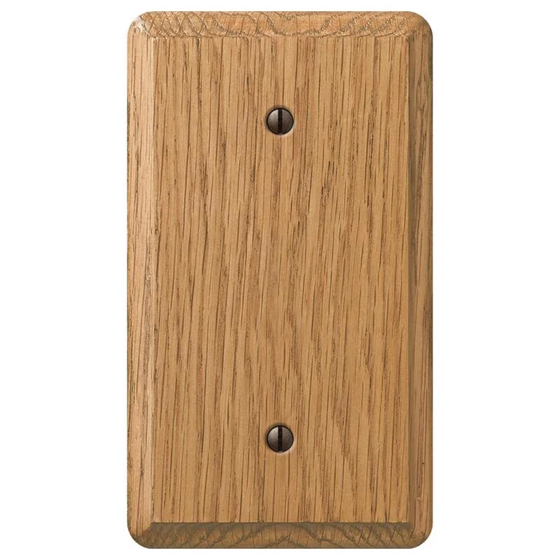 elegant tableware for holiday events-Amerelle Contemporary Light Brown 1 gang Oak Wood Blank Wall Plate 1 pk