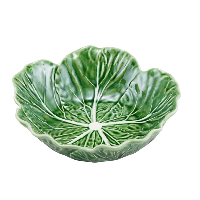 elegant tableware for holiday events-Bordallo Pinheiro Cabbage Bowl Green 22.5cm