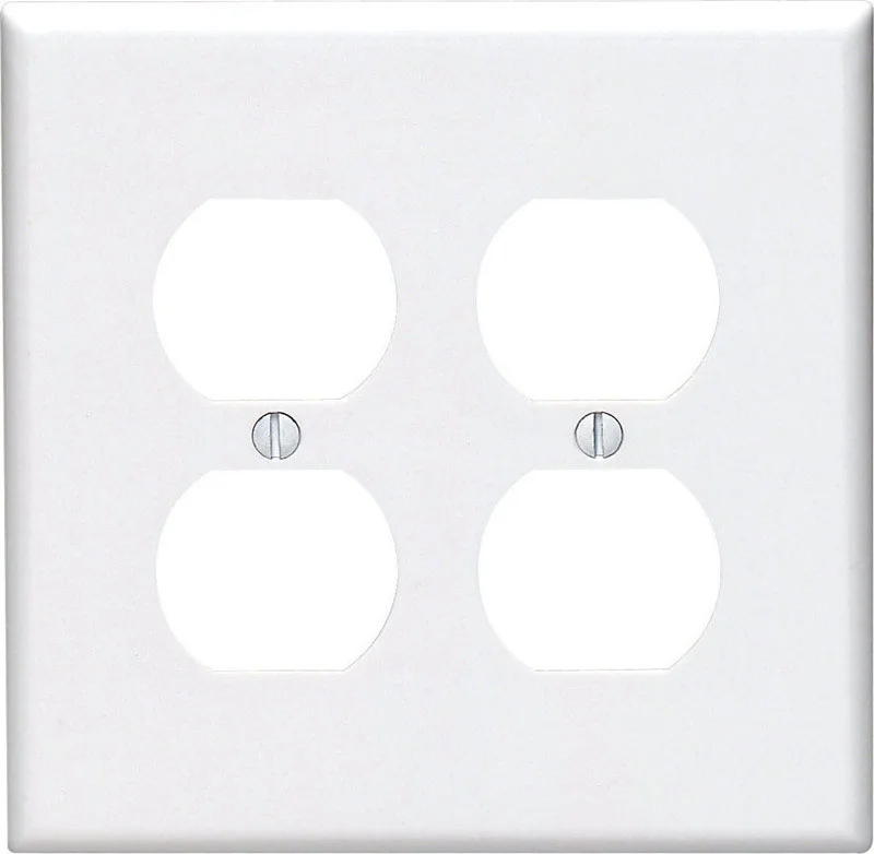 dinnerware set with beautiful hand-painted designs-Leviton Midway White 2 gang Nylon Duplex Outlet Wall Plate (Pack of 25)