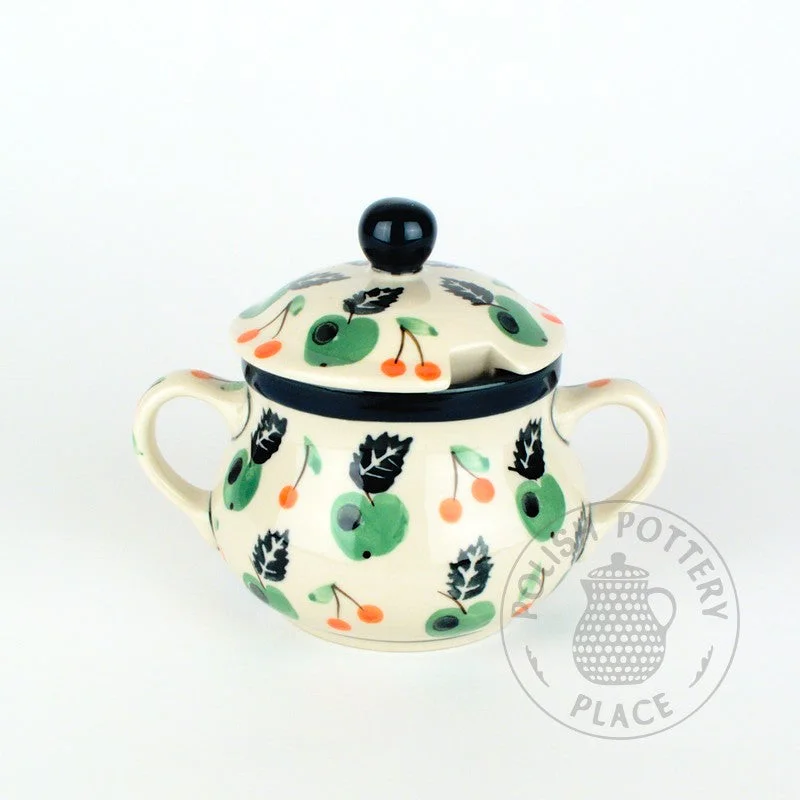 outdoor dinnerware for camping trips-Large Sugar Bowl  - Polish Pottery