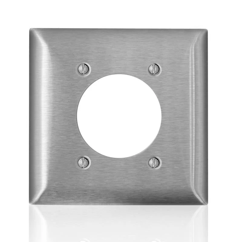 elegant dinner plates for intimate dinners-Leviton C-Series Stainless Steel 2 gang Metal Single Outlet Wall Plate 1 pk