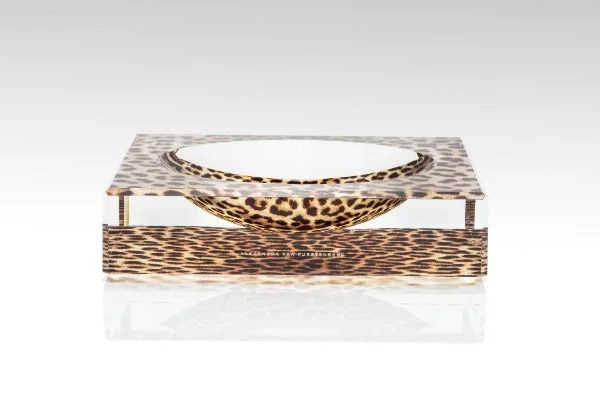 premium porcelain dinnerware for upscale dinners-Alexandra Von Furstenberg | Candy Bowl Large - Leopard Print