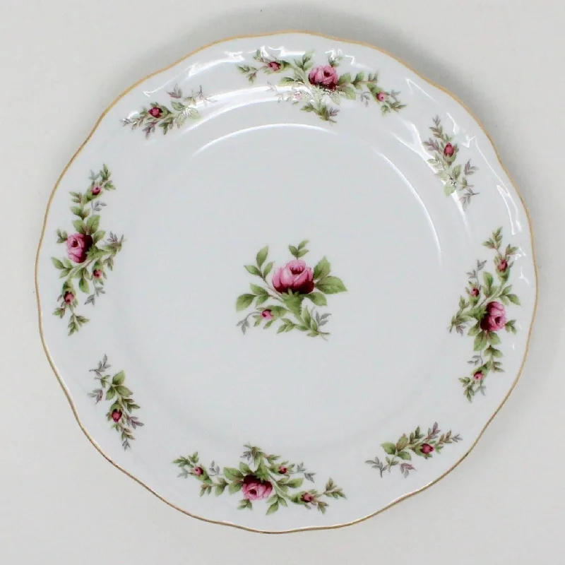 stoneware dinner plates for hosting guests-Bread & Butter Plates, Johann Haviland, Moss Rose, Thailand, Vintage