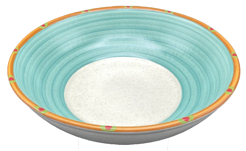 luxury dinnerware for hosting guests-Extra Large Serving Bowl - Turquoise & Burnt Orange | Sedona