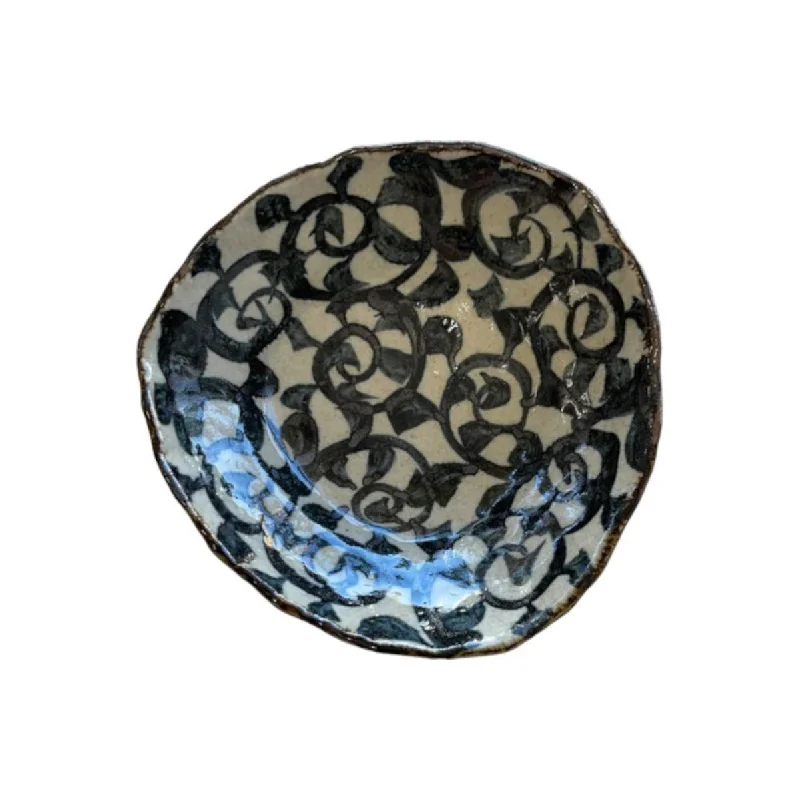 disposable dinner plates for weddings-Concept Japan Sometsuke Karakusa Ceramic Bowl 19.5 x 6cm