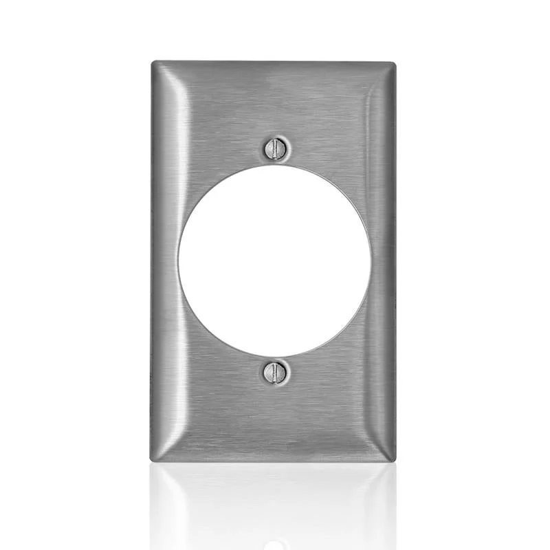 luxurious dinnerware for holiday meals-Leviton C-Series Stainless Steel 1 gang Metal Single Outlet Wall Plate 1 pk