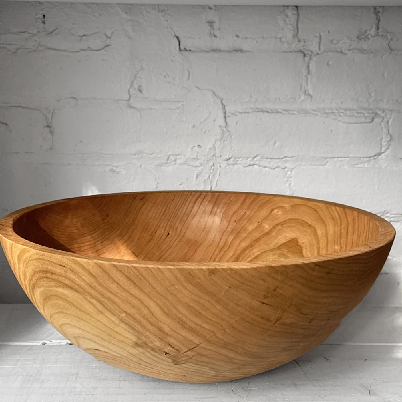 eco-friendly dinnerware for home use-Spencer Peterman Cherry Wood 15" Round Bowl (# 12)