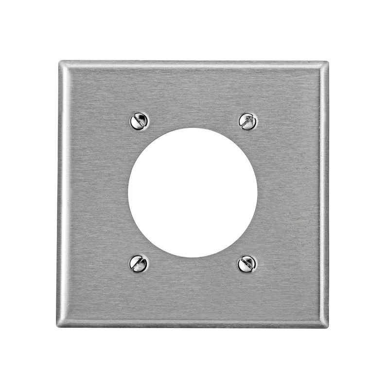 dinnerware set for hosting large events-Leviton Silver 2 gang Stainless Steel Outlet Wall Plate 1 pk