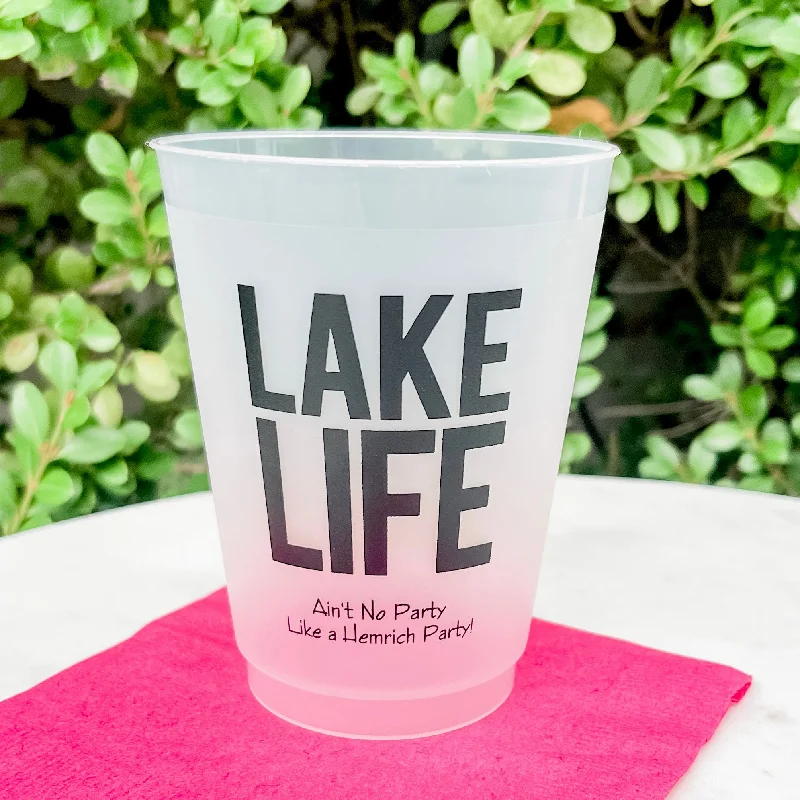 unique coffee cups with custom designs-Lake Life Shatterproof Party Cups