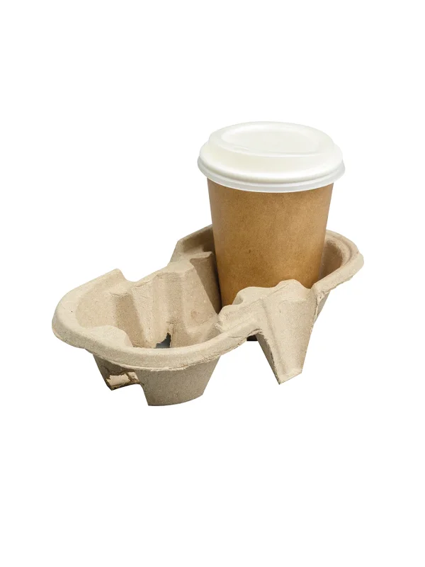 stylish coffee cups for office use-2 Cup Paper Pulp Carry Tray - 360pk