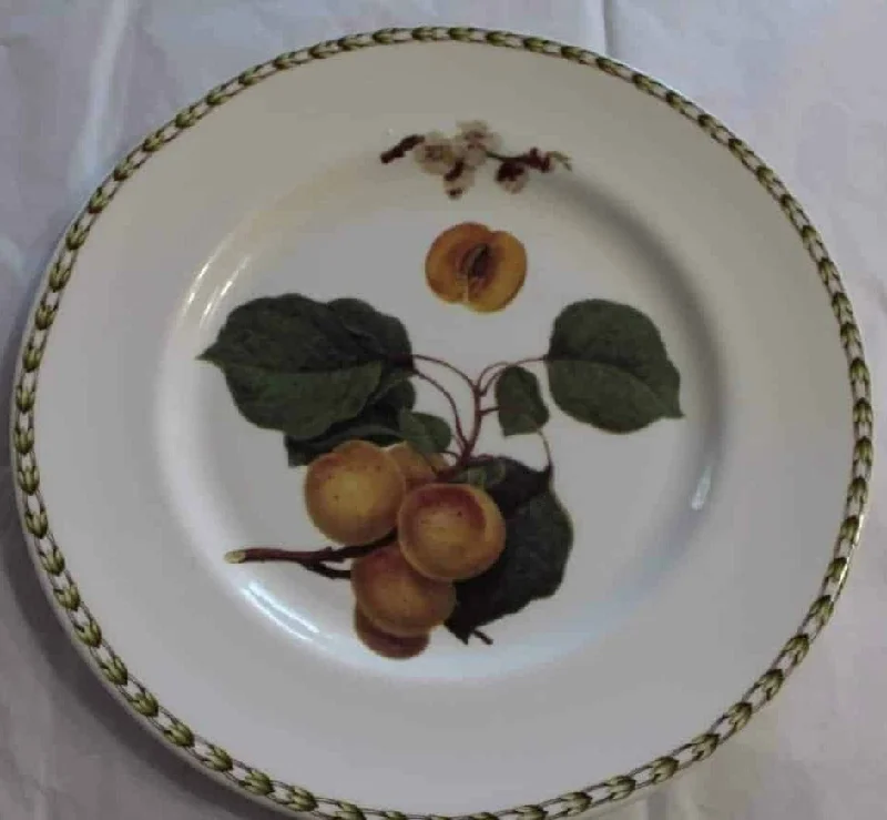 porcelain dinner plates with delicate design-Dinner Plate, Rosina-Queen, Hooker's Fruit Apricot, England, Vintage