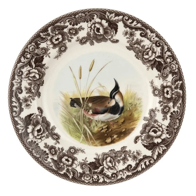 rustic dinnerware set for farmhouse style-Spode Woodland 10.5" Dinner Plate - Lapwing