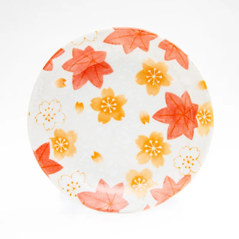 unique dinner plates with custom designs-Autumn Leaves Porcelain Plate