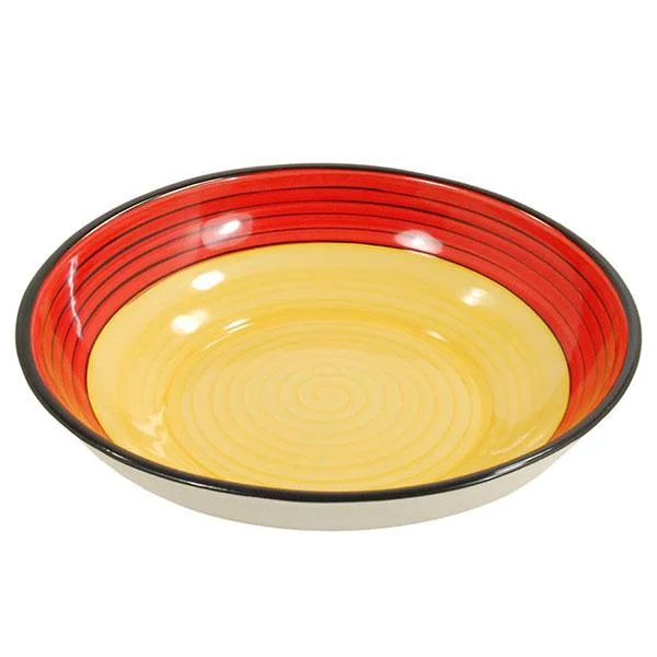 dinnerware set for large dinner parties-Extra Large Serving Bowl - Red & Yellow | Carousel Pattern