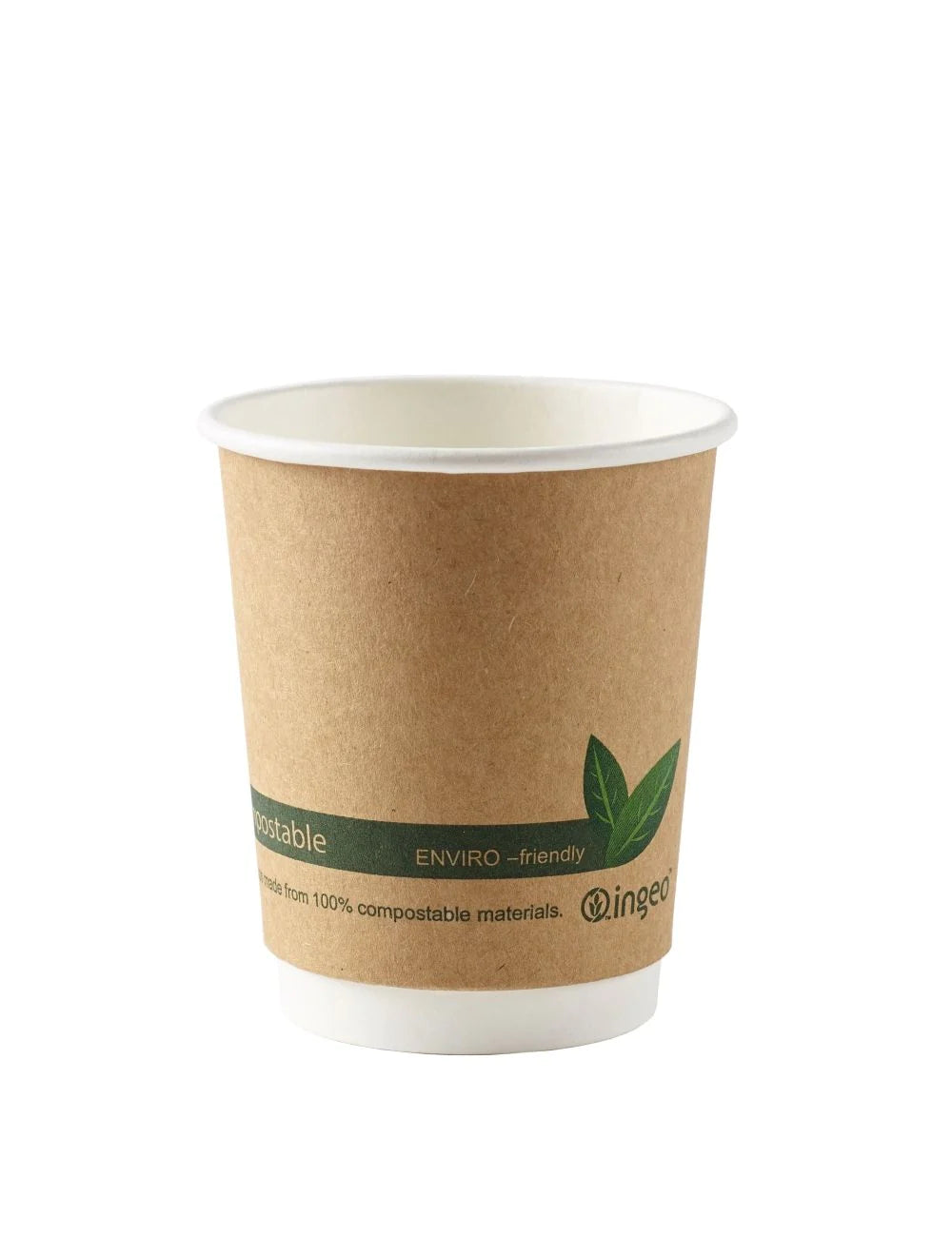 stylish coffee mugs with inspirational quotes-8oz Kraft Compostable Double Wall Paper Cup - 500pk