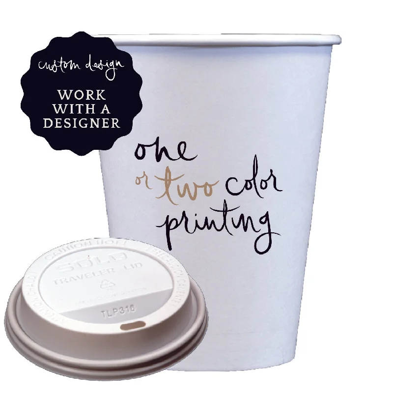 reusable coffee cups with fun designs-coffee cups + sleeves | custom design | 1-color printing