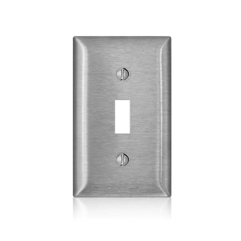 dinnerware for family gatherings and holidays-Leviton C-Series Satin Silver 1 gang Stainless Steel Toggle Wall Plate 1 pk