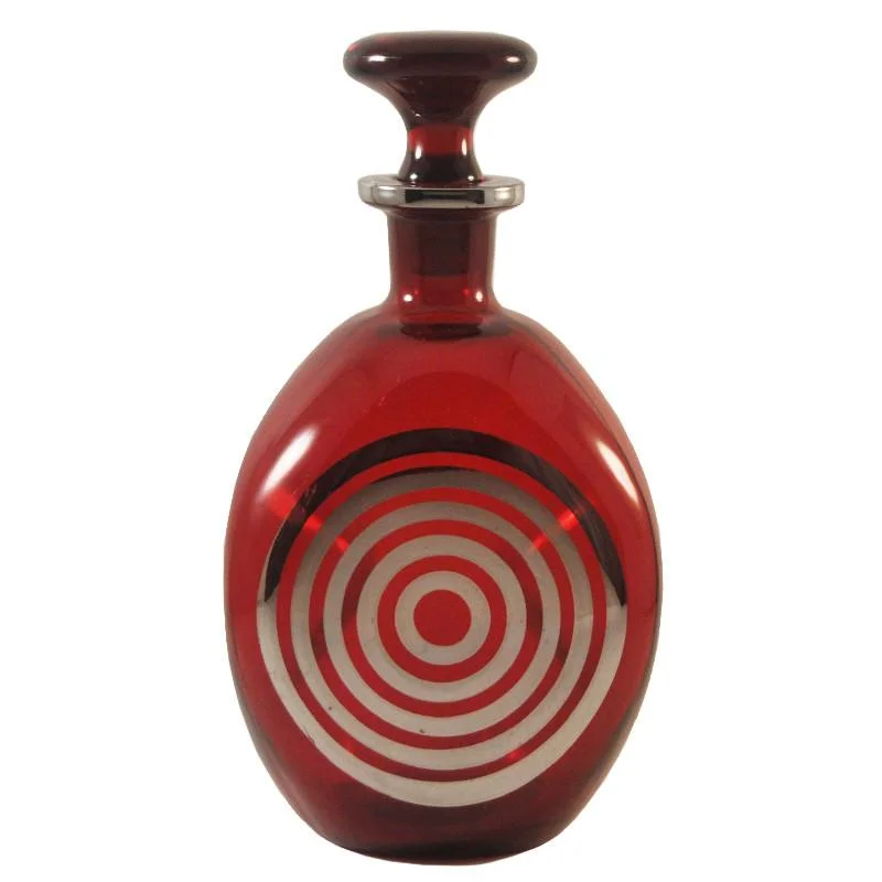 premium stoneware dinner plates for holidays-Ruby Mercury Bullseye Decanter