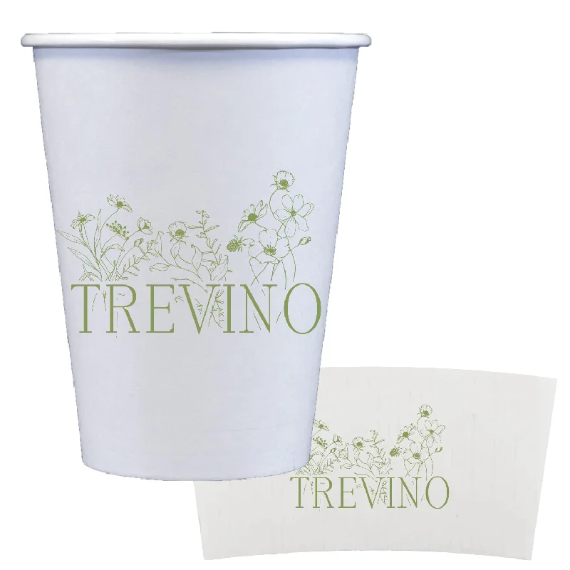 eco-friendly travel mugs with stainless steel interior-hand drawn florals | coffee cups + sleeves