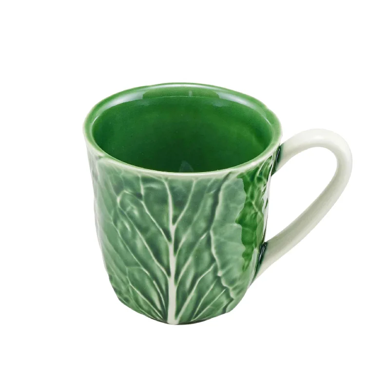 high-end dinnerware for holiday hosting-Bordallo Pinheiro Green Cabbage Mug 500ml