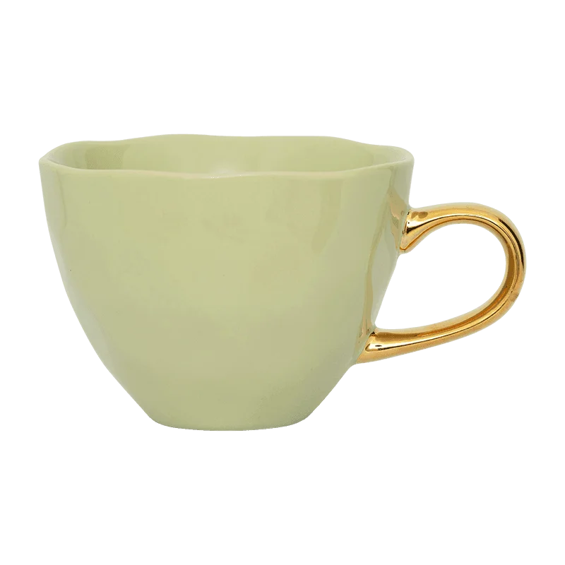 funny mugs for morning tea sessions-Good Morning cup Cappuccino / Tea Ø11 cm - Pale Green