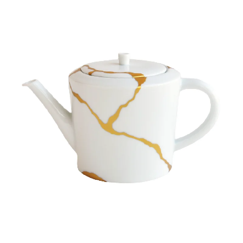 unbreakable dinnerware set for restaurants-Kintsugi Sarkis Teapot