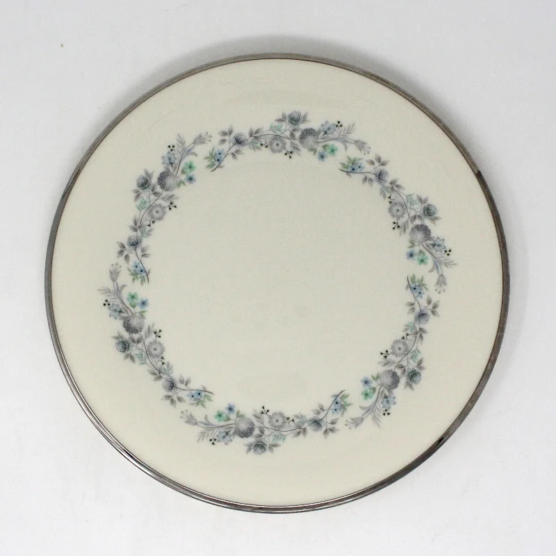 modern dinner plates with elegant details-Dinner Plate, Lenox, Repertoire, Blue Flowers, Vintage USA