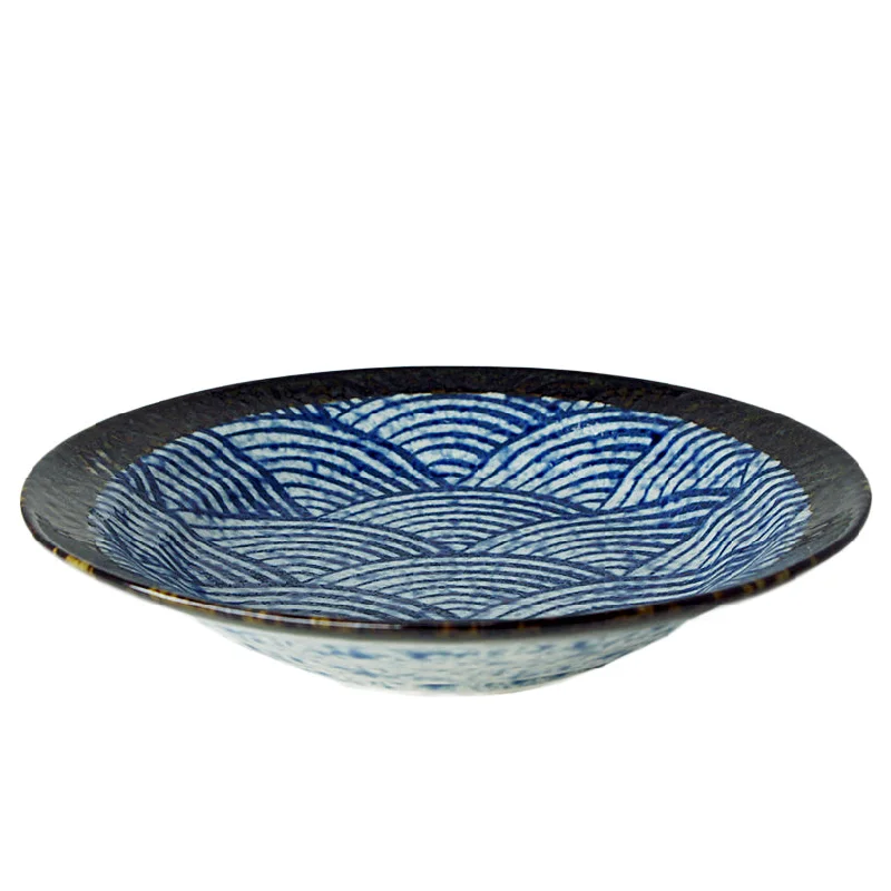 outdoor dinnerware for casual gatherings-Currey Plate Seigaiha 20.2cm