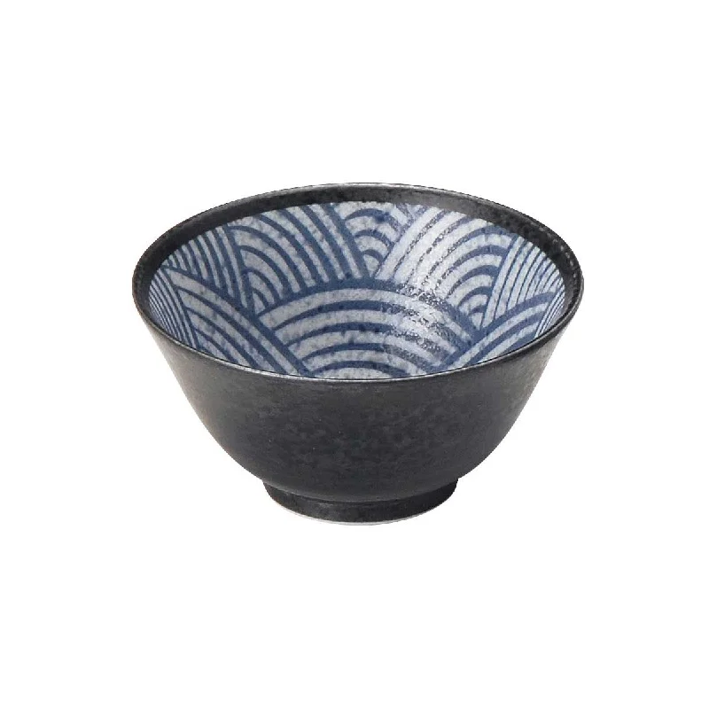 dinnerware set for elegant dinner parties-Concept Japan Seikaiha Small Bowl Indigo 13cm