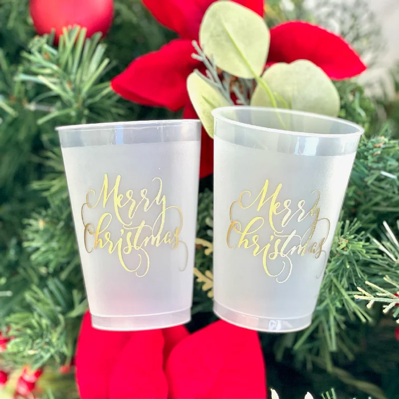 funny mugs with quirky designs for office-Custom Holiday Party Frost Flex Cups