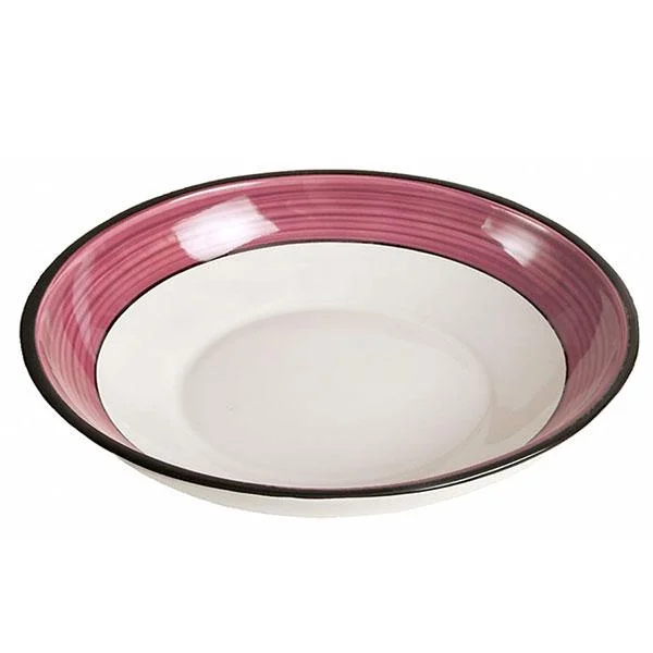 premium porcelain dinnerware for upscale dinners-Extra Large Serving Bowl - White & Purple | Spree Pattern