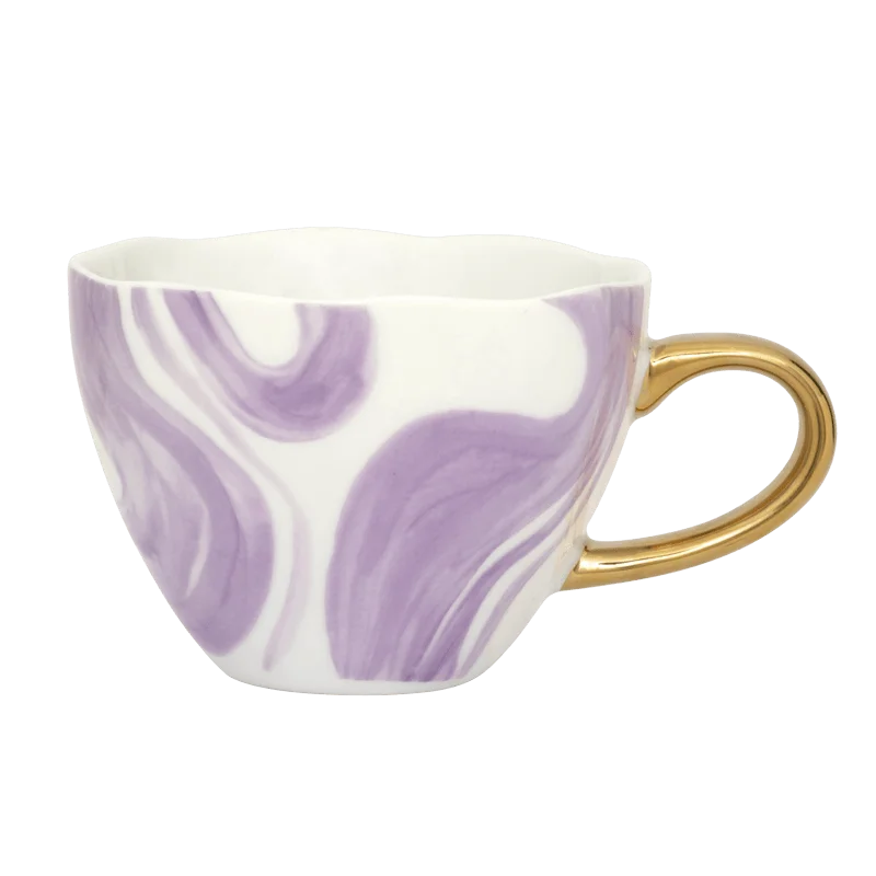 personalized ceramic coffee cups for home use-Good Morning cup Cappuccino / Tea Ø11 cm - Emerald Violet