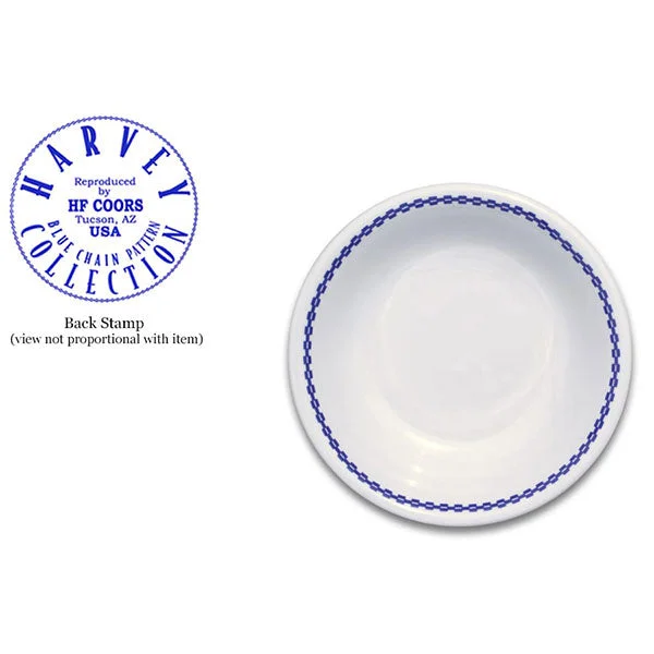 sustainable dinnerware for holiday dinners-Fruit Dish - White & Blue | Fred Harvey Blue Chain