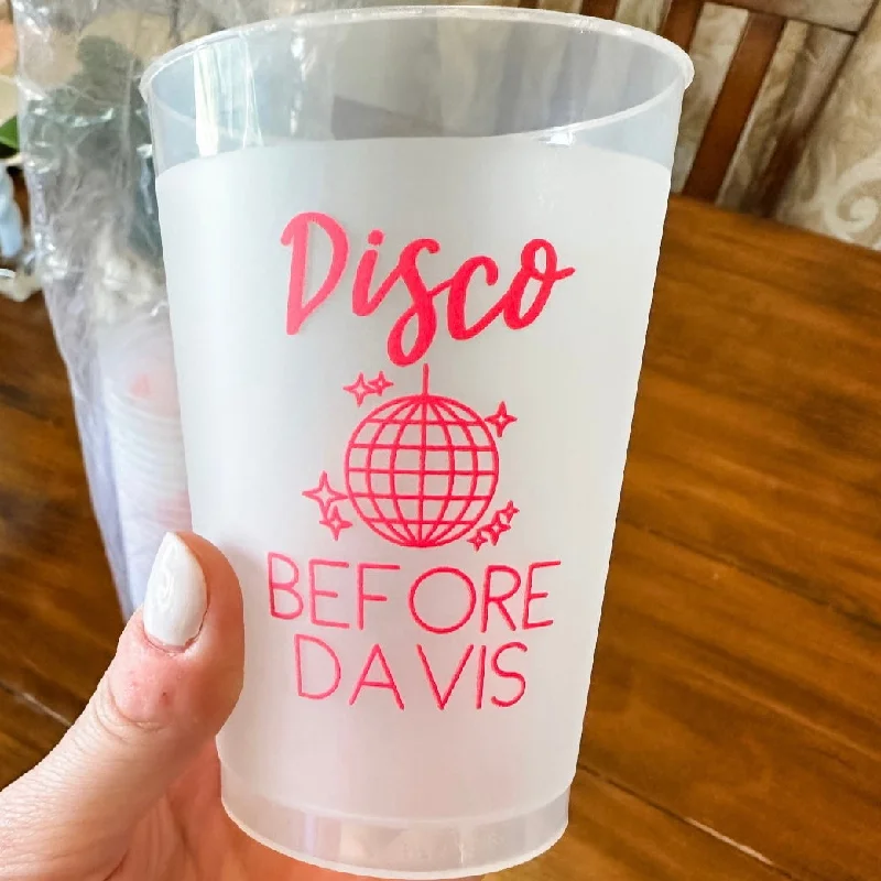 unique coffee mugs for gift giving-Disco Bachelorette Shatterproof Cup Favors