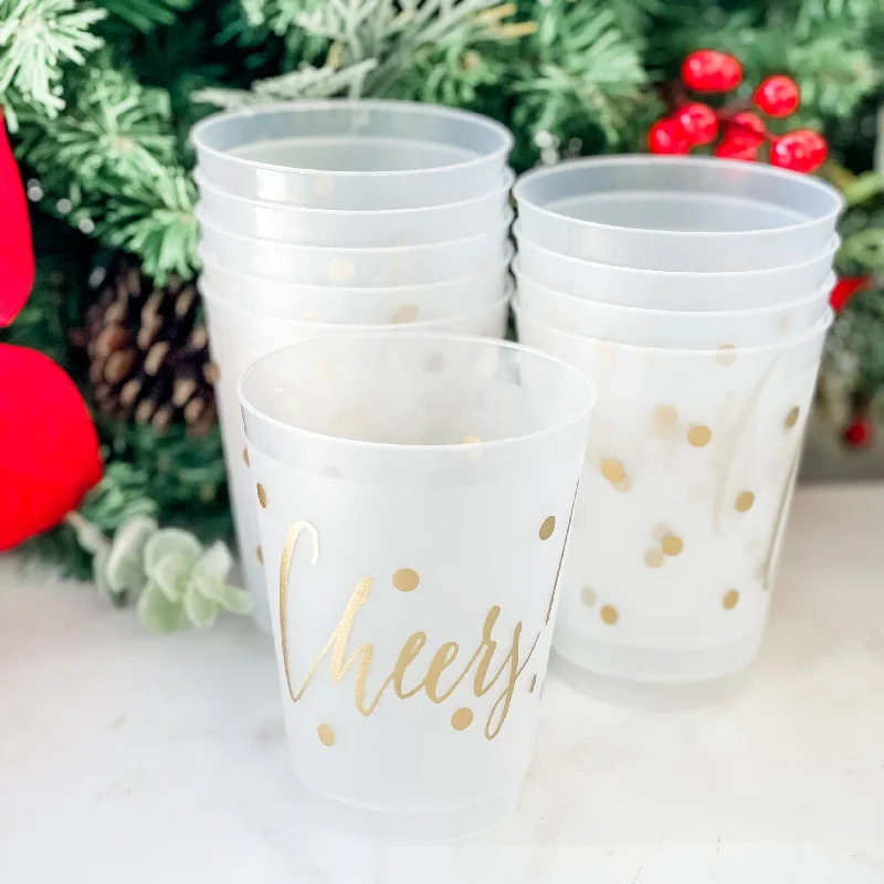 unique coffee mugs for gift giving-Custom Christmas Cheers Shatterproof Cups