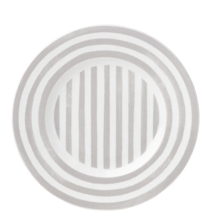 luxury dinner plates with gold detailing-Charlotte Street North Gray Dinnerware Accent Plate