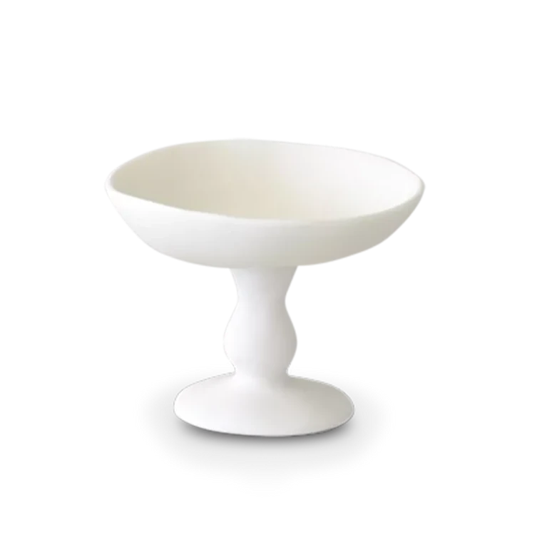 modern dinner plates with black rim-Pedestal Bowl, Small