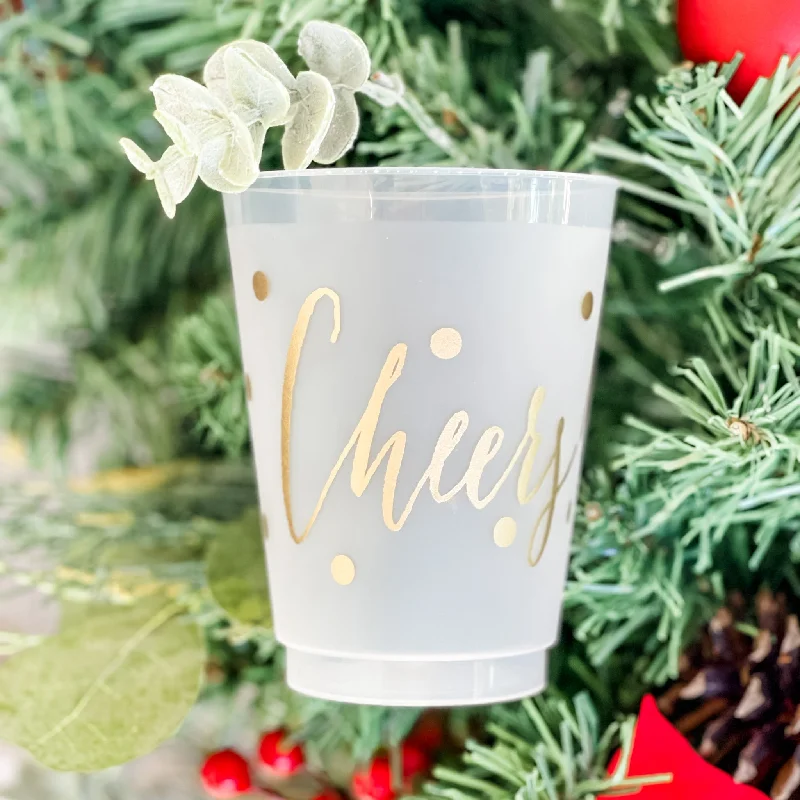 funny mugs for morning coffee-Custom Cheers Holiday Shatterproof Cups