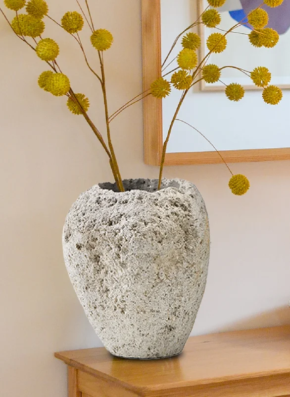 Luxury handmade ceramic vases for modern decor -11" Natural Pumice Urn Vase