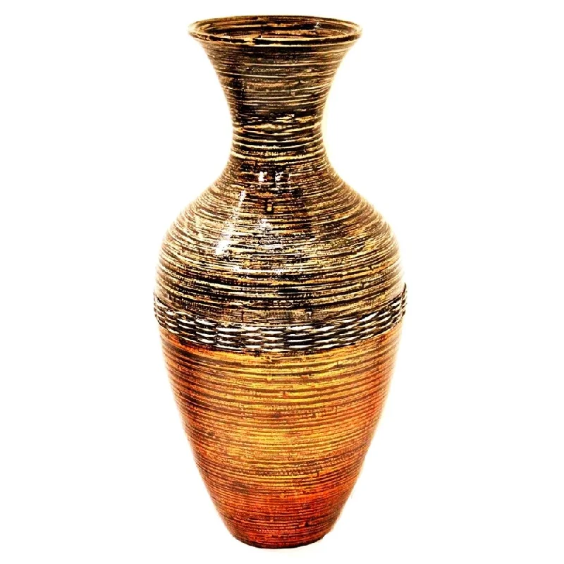 Handmade large vases for modern weddings -25.2" Spun Bamboo Vase in Classic Water Jar shape.