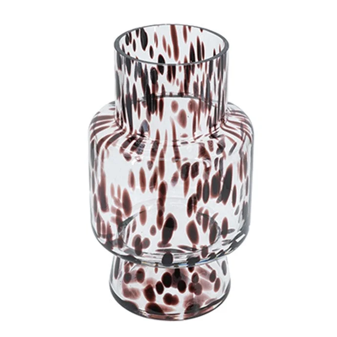 Beautiful handcrafted crystal flower vases for weddings -Amber Glass Accent Vase