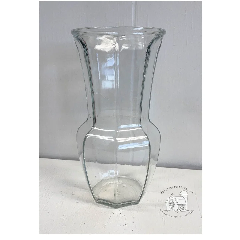 Large decorative glass vases for weddings -Paneled Glass Vase - EO Brody Co