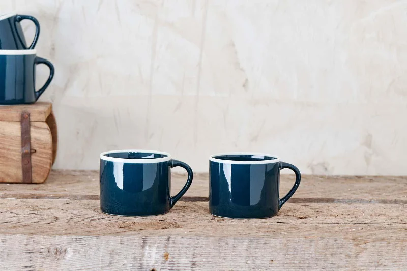 Elegant ceramic vases for flower arrangements -Datia Small Mug - Dark Teal (Set of 2)