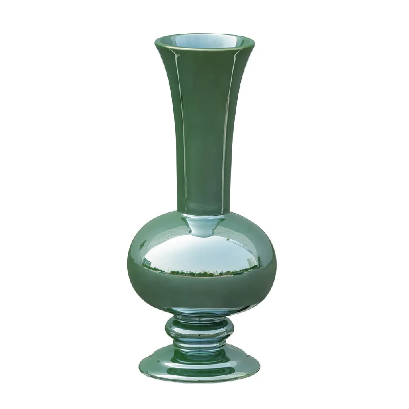 Tall handmade vases for centerpieces -Green Ceramic Vase