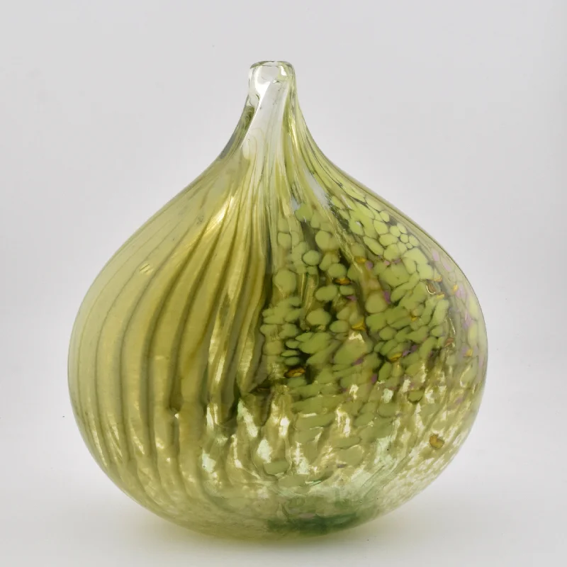 Luxury handmade vases for flower arrangements -"Hay Field and Hedge" Oval Flask ii