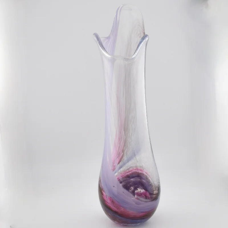 Luxury handmade vases for flower arrangements -Lilac, Black, White and Pink Tall "Demo" Vase il