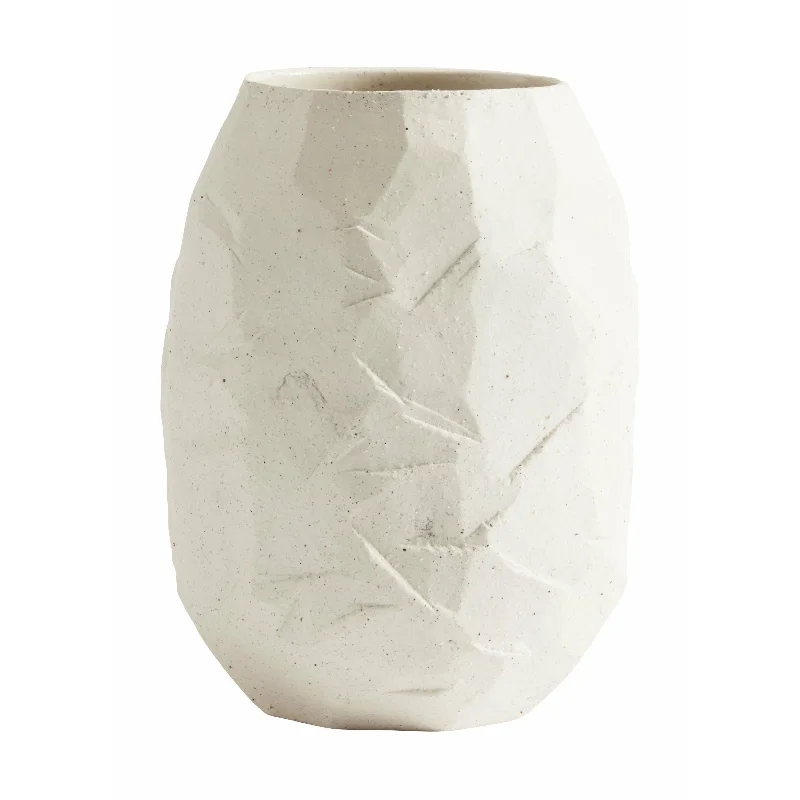 Unique tall vases for home floral decoration -Muubs Kuri Vase, Sand